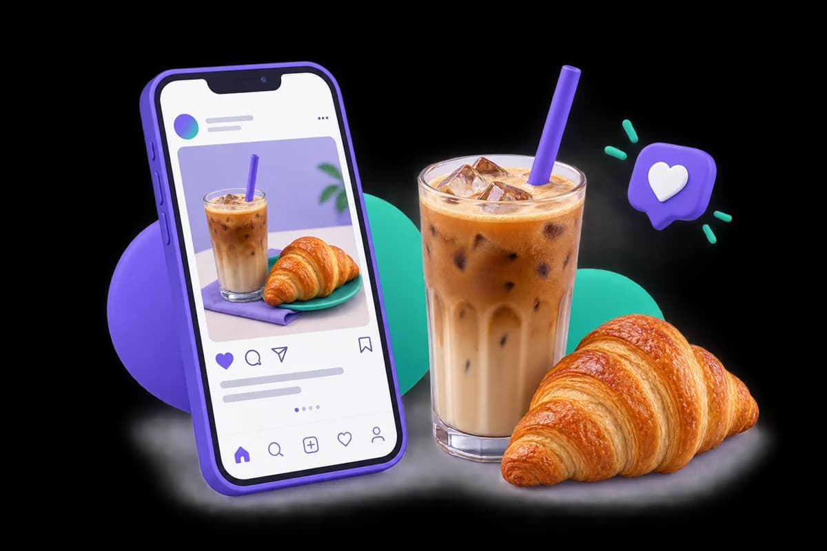 Breakfast with croissants, coffee and fresh orange juice